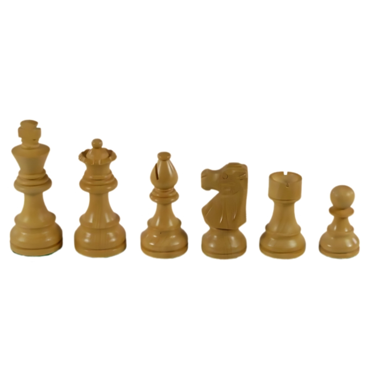 The Exquis Chess Pieces - Kirkwood & Natural Boxwood French Knight Chessmen with 3" King white pieces