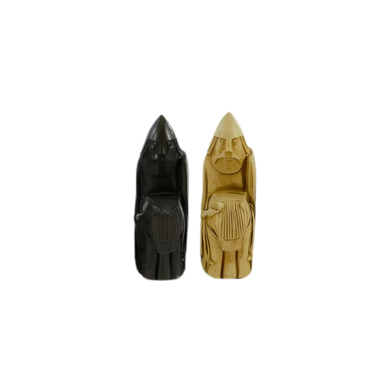 The Isle of Lewis Chess Pieces - Stone Resin Antique White and Rust Brown with 3.5" King pieces