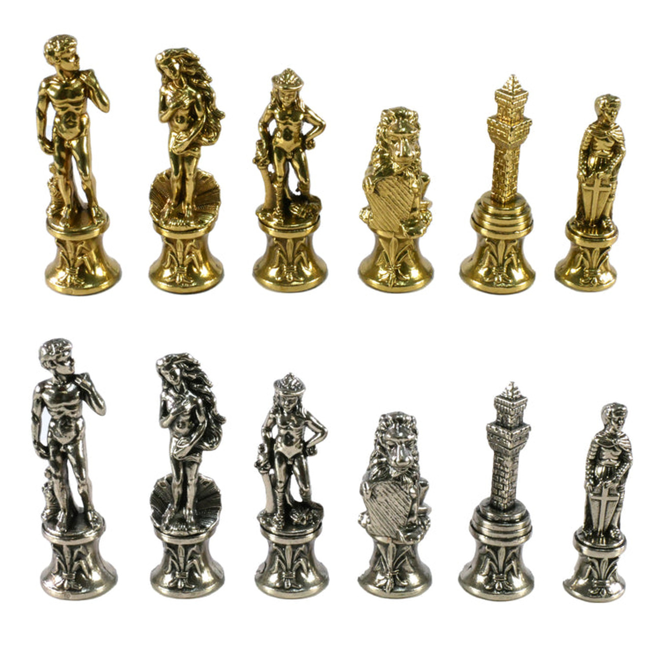 The Florence Chess Pieces - Metal with 3.25" King
