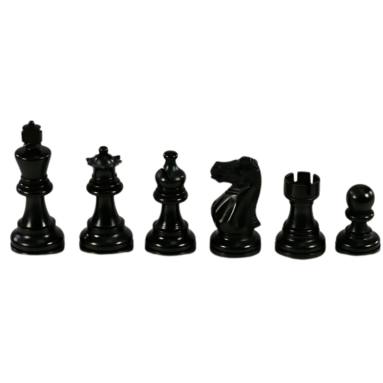 The American Emperor Chess Pieces - Black and Natural Boxwood with 3" King black pieces