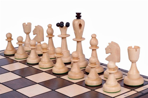 The Zorya: Unique Wood Chess Set with Chess Board & Storage, King 4"