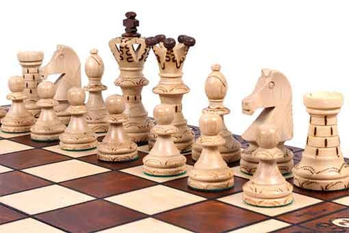 The Jarilo - Unique Wood Chess Set, Board & Storage hand crafted unique white pieces