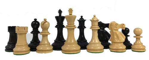 Chess Pieces: The Corona Ebonized & Natural Boxwood Chessmen with Leatherette Storage Box