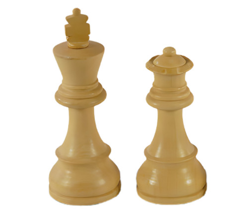 The Noble - Acacia & Boxwood French Knight Chess Pieces 3.75" King white king and queen
