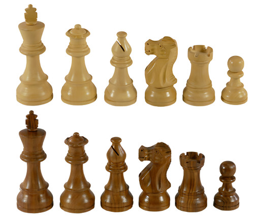 The Noble - Acacia & Boxwood French Knight Chess Pieces 3.75" King