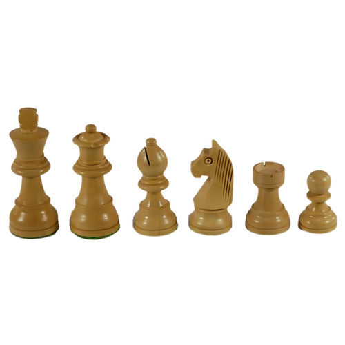 The Bijou Chess Pieces - Kirkwood & Natural Boxwood German Chessmen with 3" King white pieces