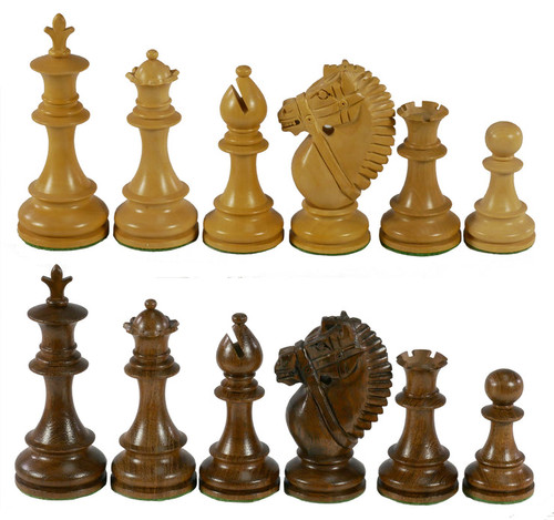 The Exquisite Chess Pieces - Acacia & Boxwood with 4" King 