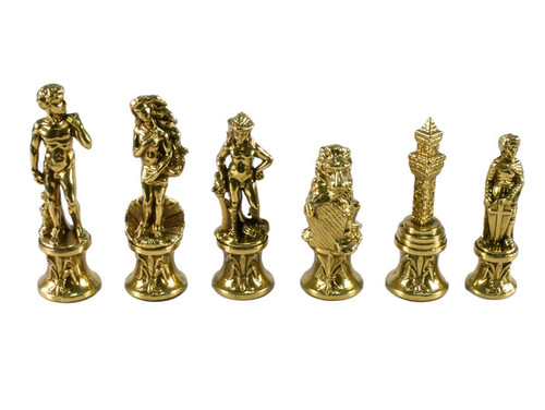 The Florence Chess Pieces - Metal with 3.25" King white pieces