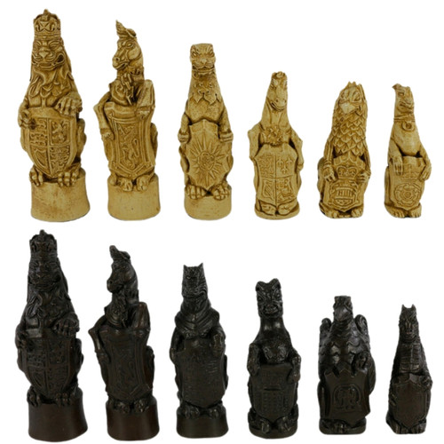 The Heraldic Chess Pieces - Stone Resin with 5.8" King