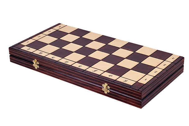 The Alcazar - Unique Wood Chess Set, Exotic Hand Craved Chess Pieces, Chess Board & Storage Folded chess board