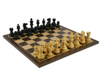 Chess Set:  Emperor Chess Pieces  on  Ebony & Maple Chess Board