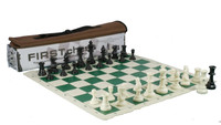 Chess Set: Triple Weighted Chess Pieces on Vinyl Chess Board with Tote Bag