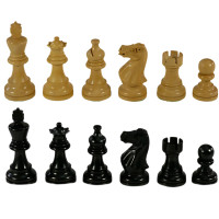 The American Emperor Chess Pieces - Black and Natural Boxwood with 3" King