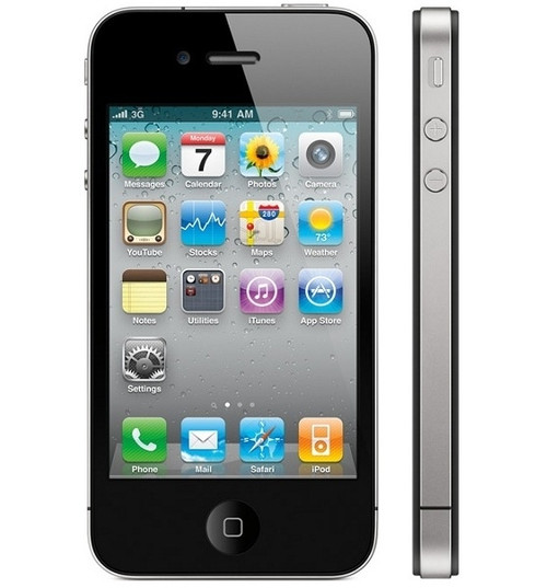 APPLE IPHONE 4 8GB BLACK 3G WI-FI 5-MEGAPIXEL 1Ghz HD VIDEO RETINA GORILLA GLASS MULTI-TOUCH DISPLAY GSM  AT&T - H2O WHOLESALE IPHONES - CARRIER RETURNS A-STOCK