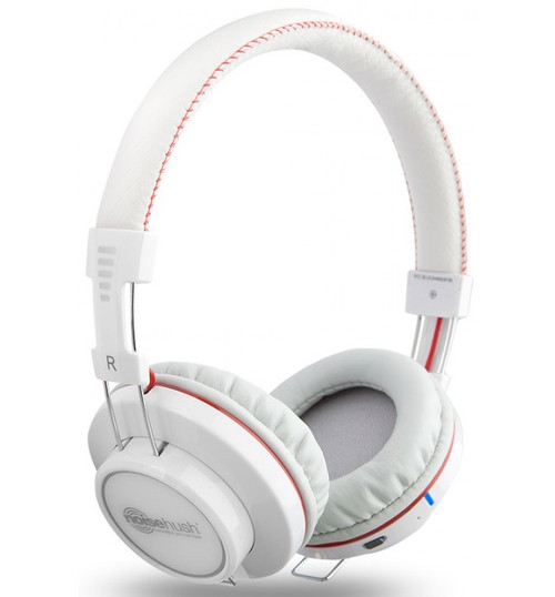 BRAND NEW NOISEHUSH FREEDOM BT700 WHITE BLUETOOTH HEADPHONES WITH MIC