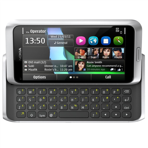 Nokia E7-00 Silver 3G WI-FI 8-megapixel Touchscreen Qwerty Keyboard 4" AMOLED Display HD Video GSM Unlocked