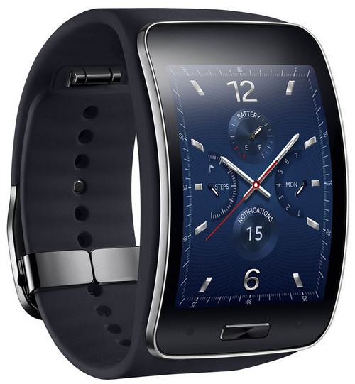 Samsung Galaxy Gear S R750W Smart Watch W/ Curved Super AMOLED Display Black QX