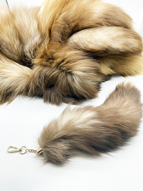 Amber Fox Tail on Ball Chain