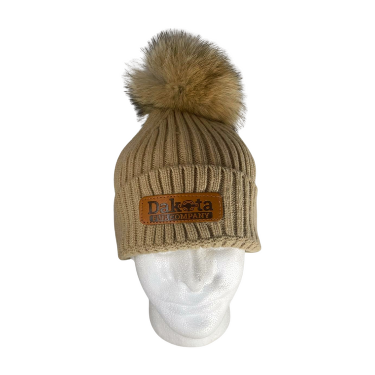 Fur Pom-Pom Beanie - Golden Rod - Dakota Fur Company