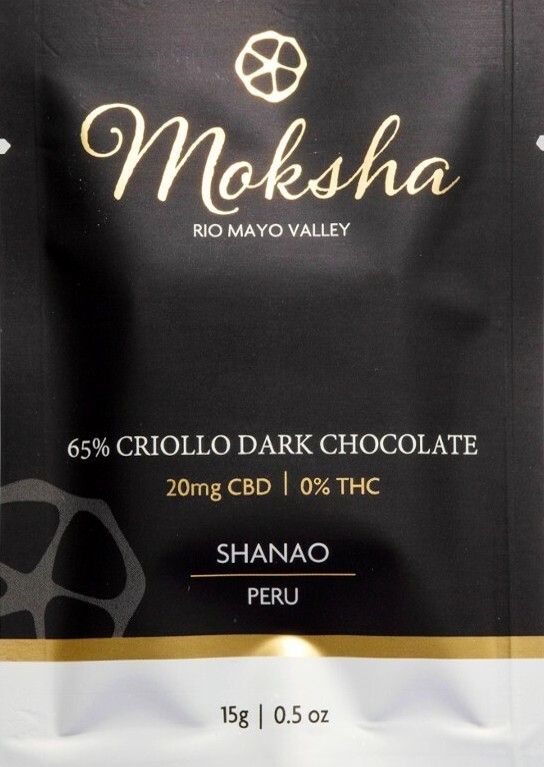 Moksha Chocolate 65% Criollo Dark Chocolate CBD Isolate Square (20mg) mokshachocolate.com