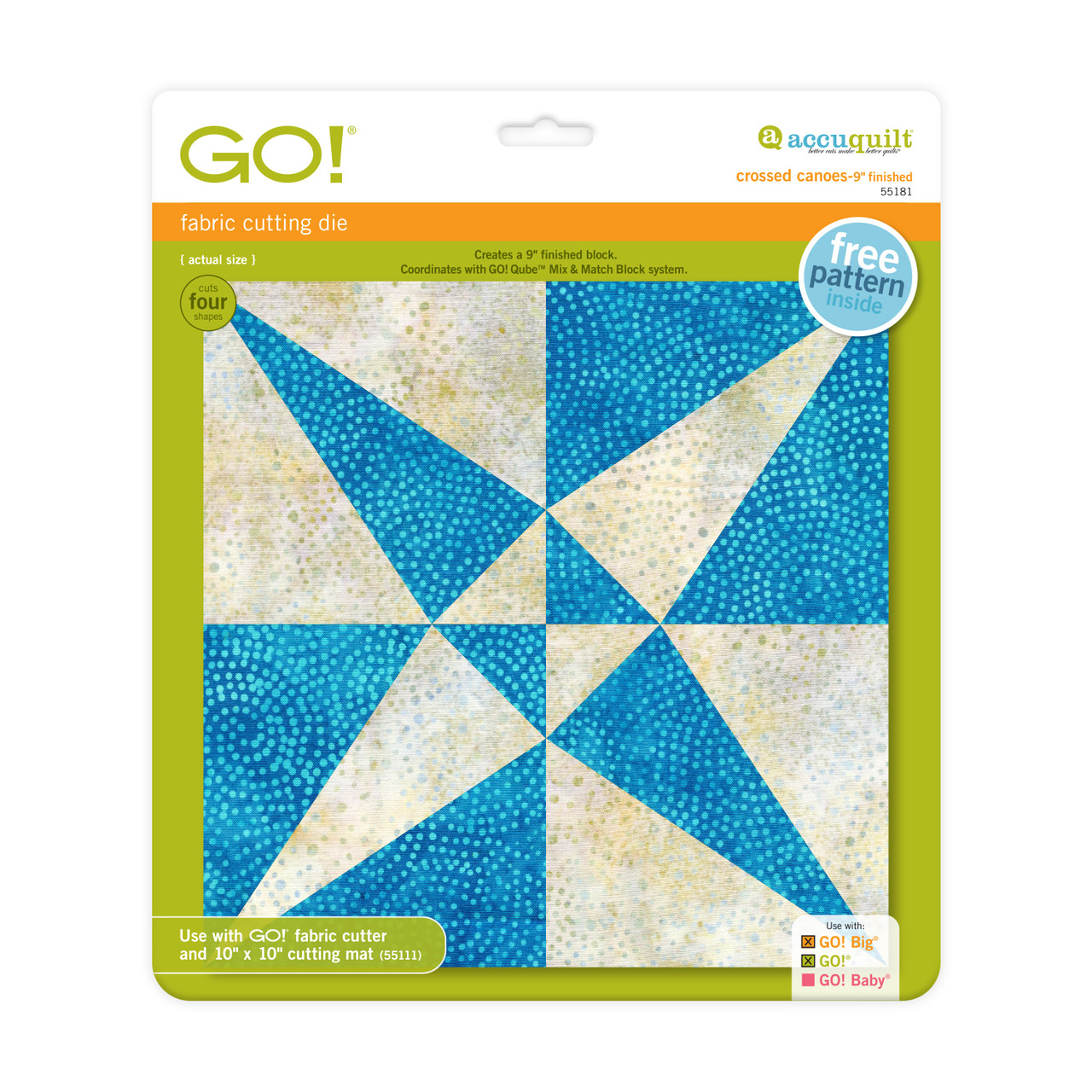 AQ55181 GO! Crossed Canoes-9" Finished
