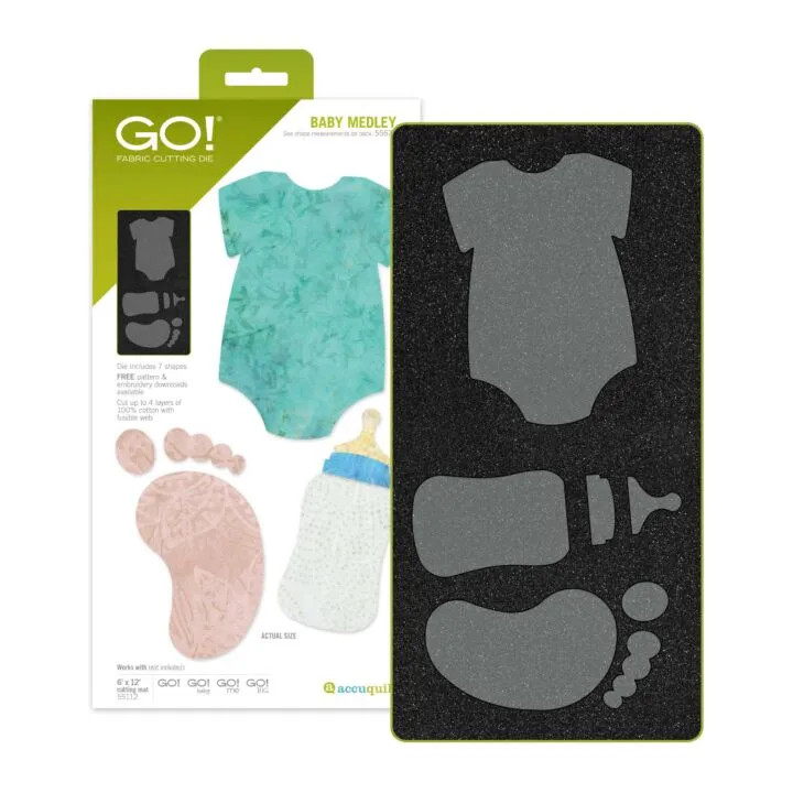 Baby Medley fabric cutting dies set for creative sewing projects.