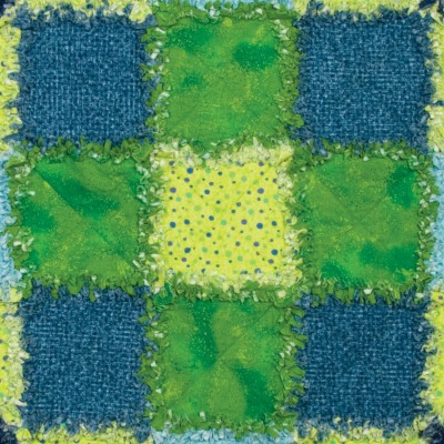 GO! Cozy Rag Squares Lap Quilt (close-up)