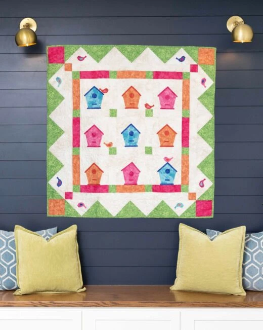 pq12126 birdhouse nine patch party throw quilt lifestyle web