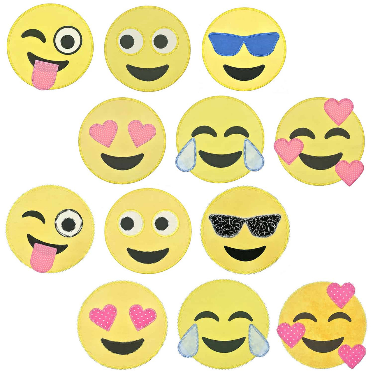 go! emojis embroidery patterns by v stitch designs