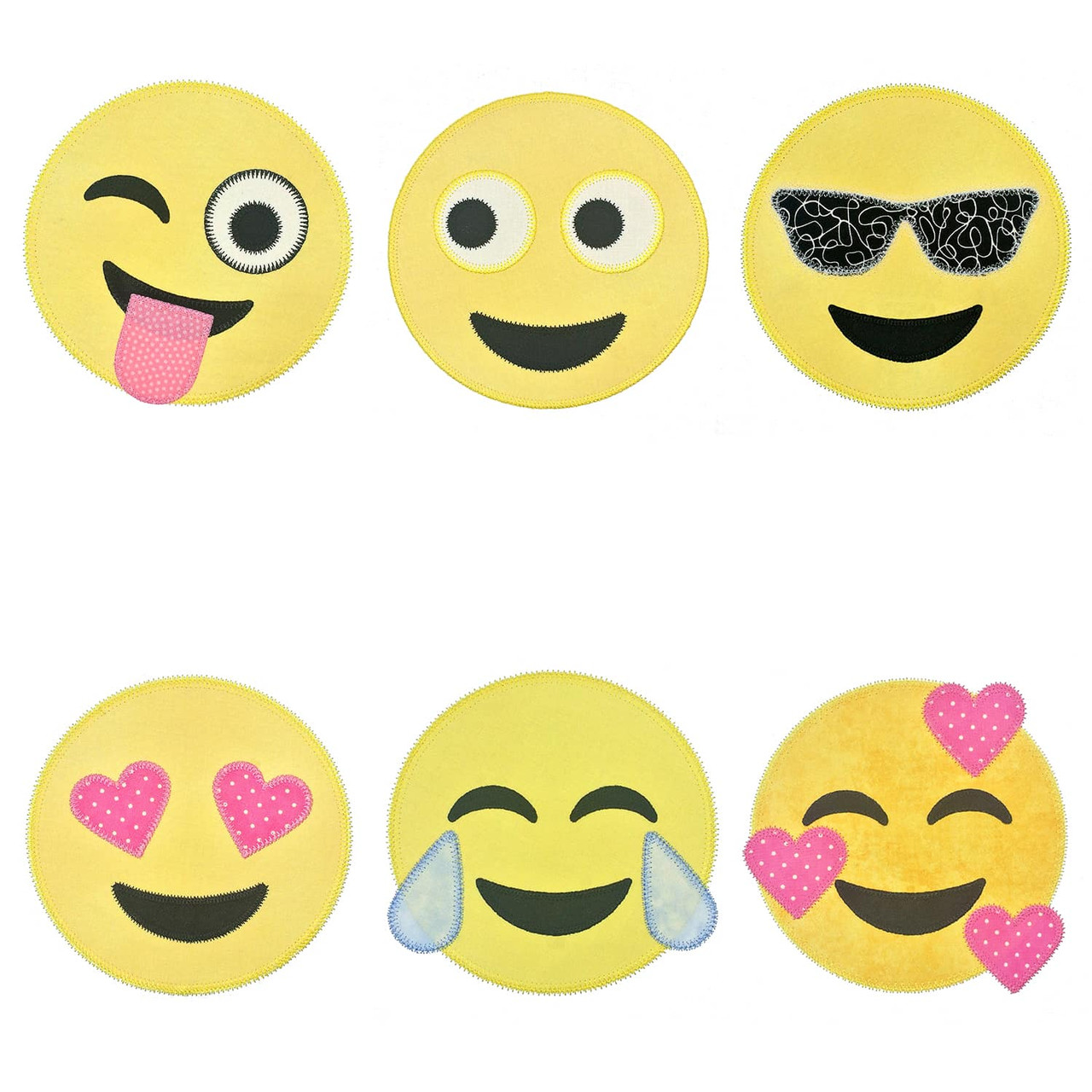 go! emojis embroidery patterns by v stitch designs