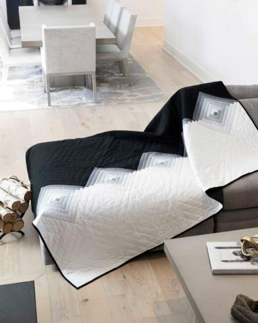 go! fading from black to white throw quilt pattern