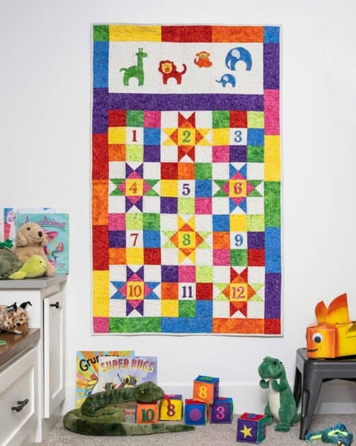 go! counting at the zoo throw quilt pattern