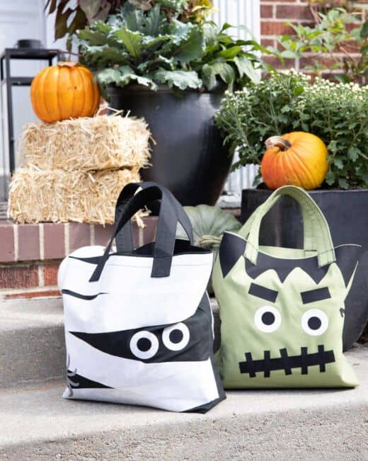 go! monster trick or treat totes pattern