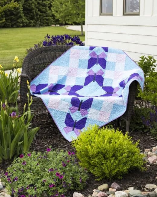 go! butterfly in the sky throw quilt pattern