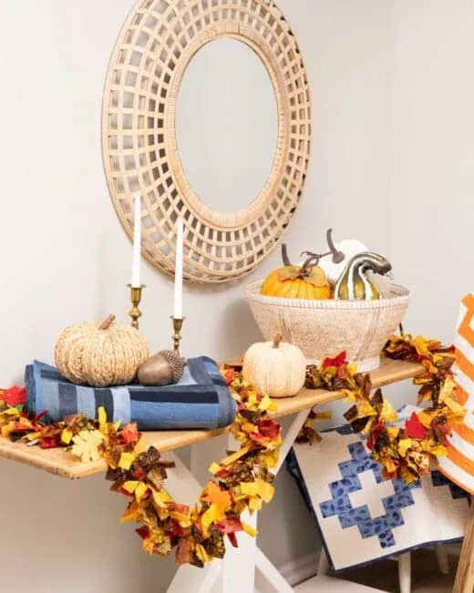 go! scrappy, strippy fall garland pattern