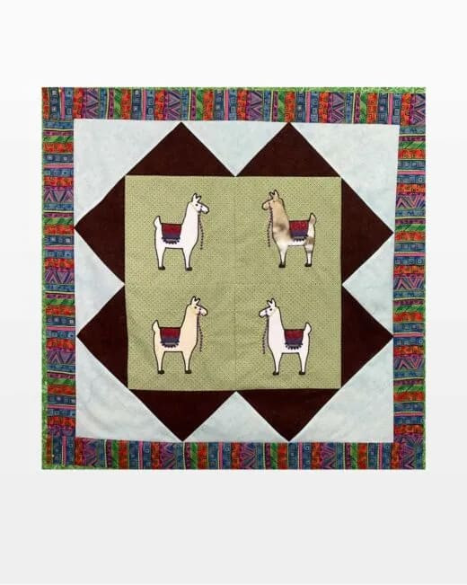 go! llamas in the mountains wall hanging pattern