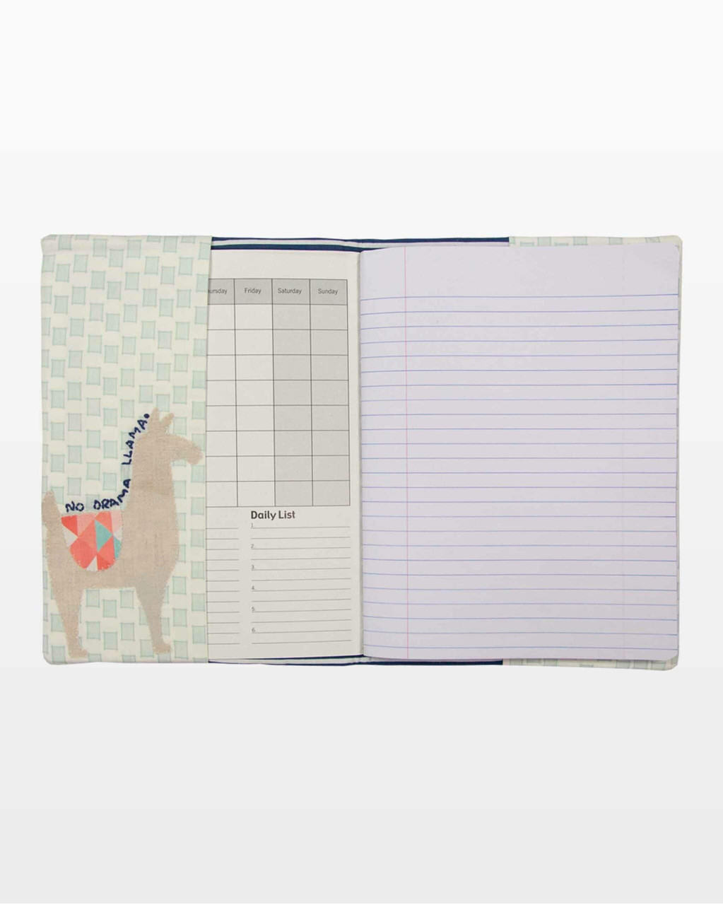 go! no drama llama notebook cover pattern
