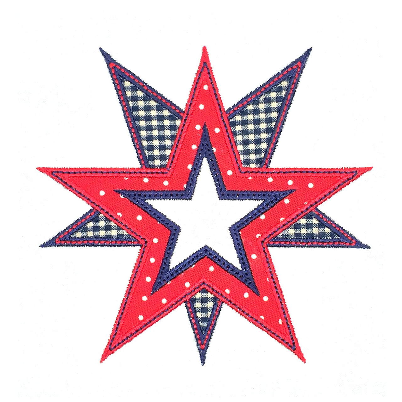 go! triple stars embroidery pattern by v stitch designs