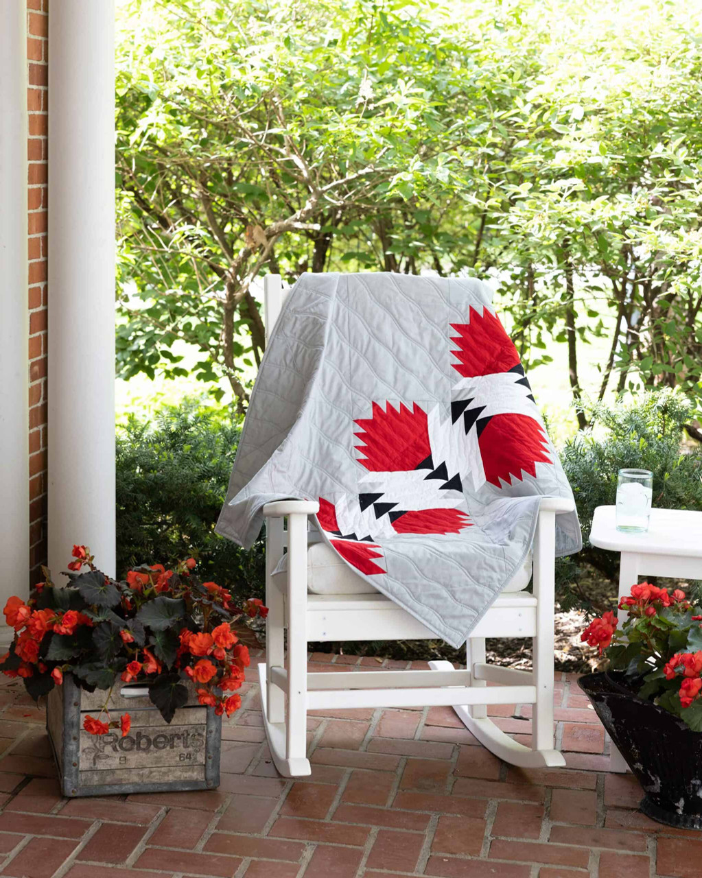 go! modern lotus throw quilt pattern