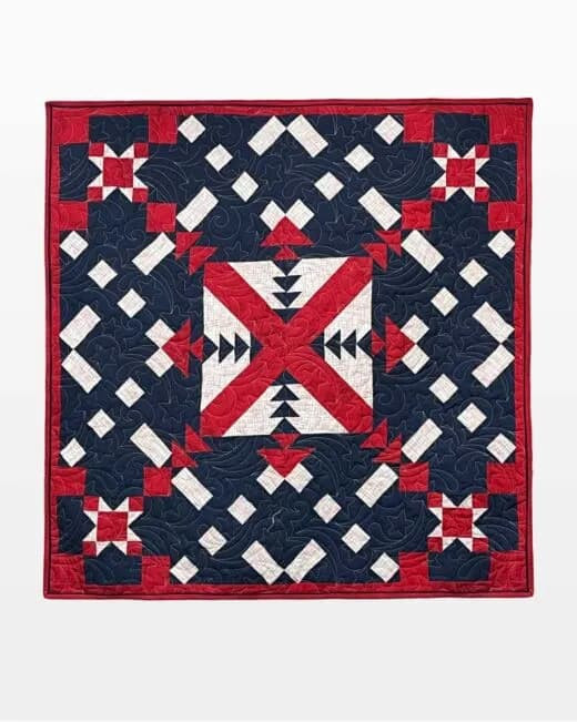 go! red, white & lotus throw quilt pattern