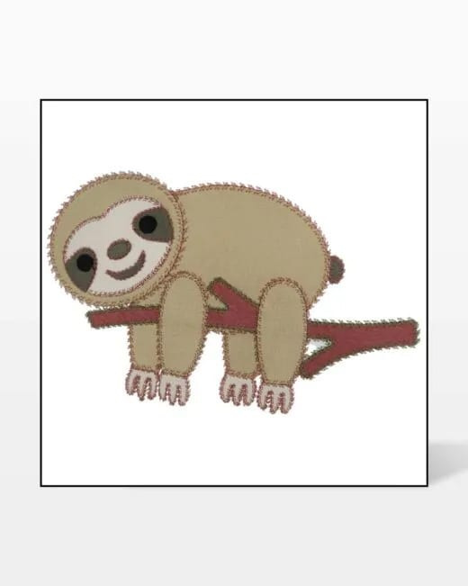 go! sloth embroidery designs