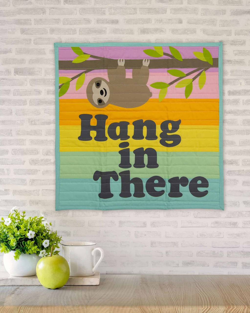 go! hang in there wall hanging pattern