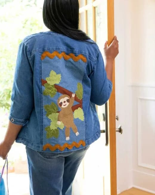 go! sloth jean jacket pattern