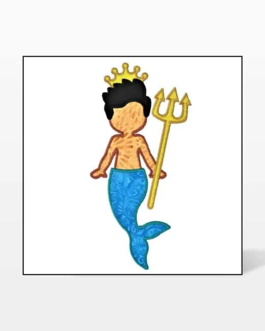 go! mermaid king & queen embroidery designs