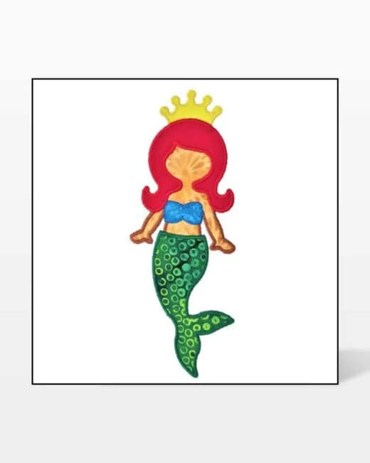 go! mermaid king & queen embroidery designs
