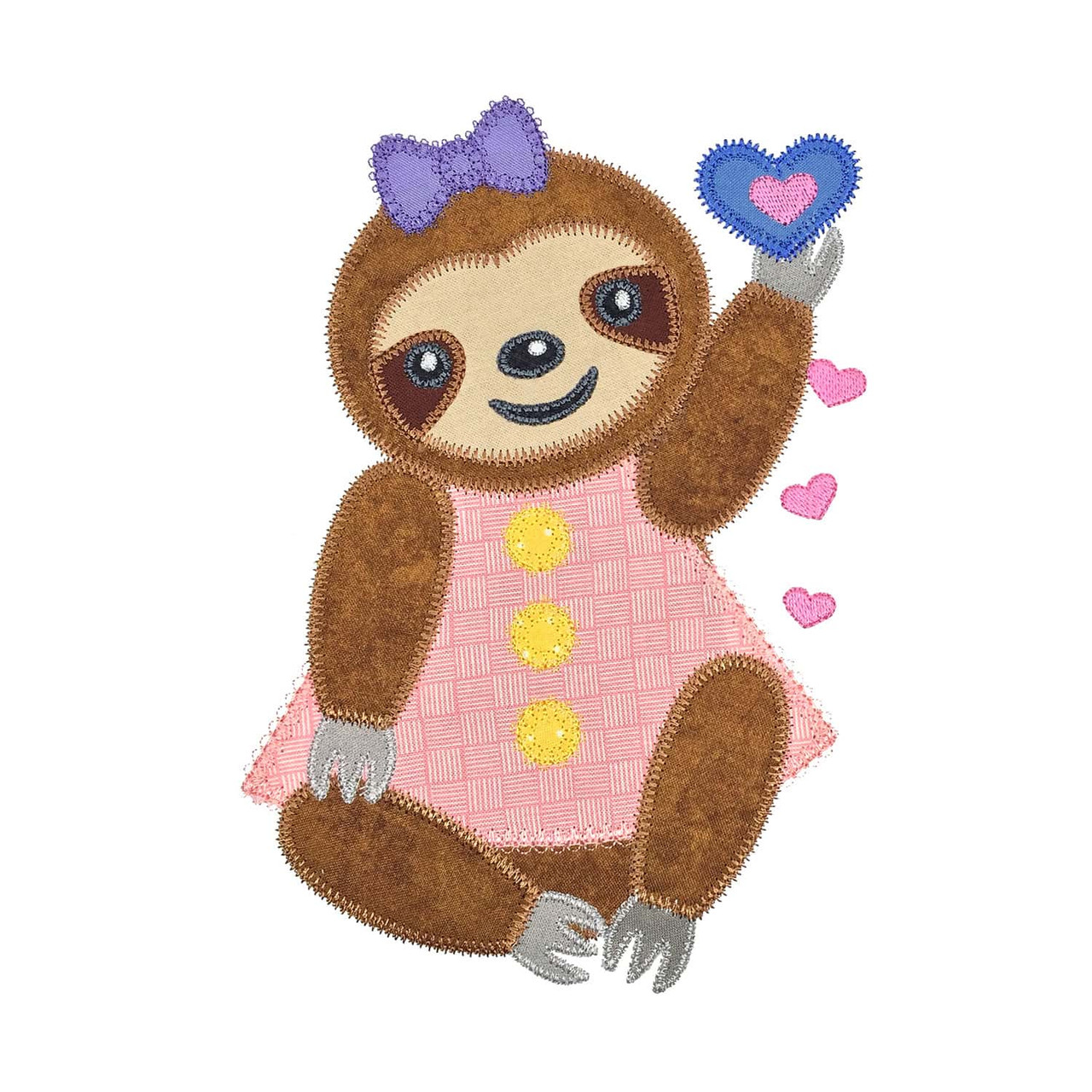 GO! Dressy Sloth Embroidery Pattern by V-Stitch Designs