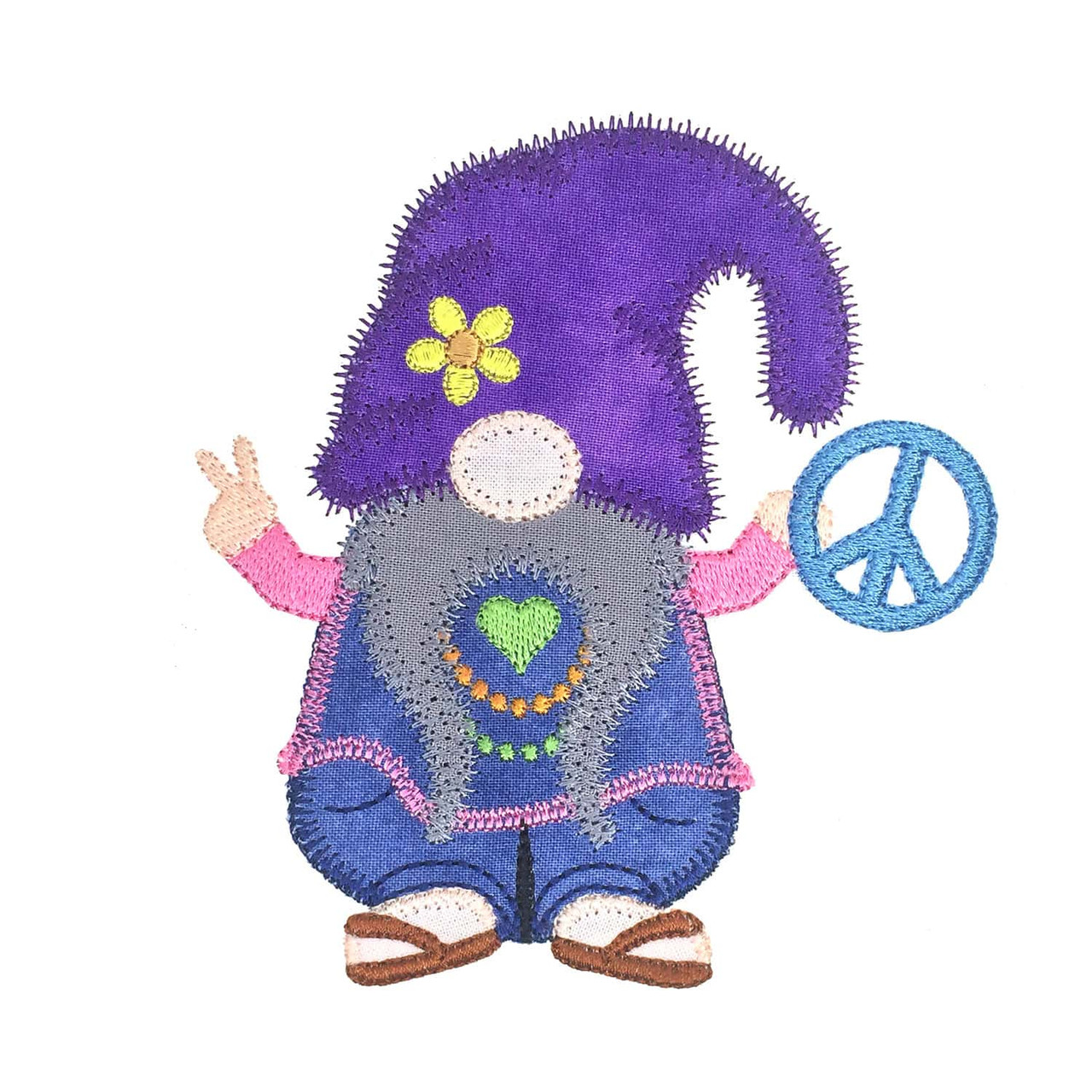 GO! Hippie Gnome Embroidery Pattern by V-Stitch Designs