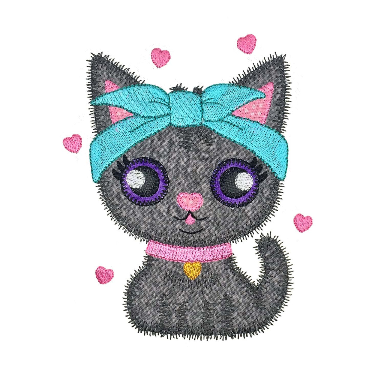 GO! Sassy Kitten  Embroidery Pattern by V-Stitch Design