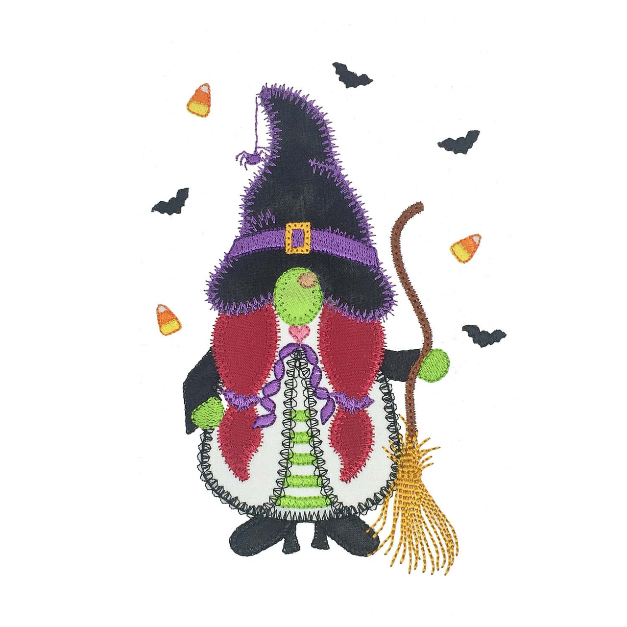 GO! Witchy Gnome Embroidery Pattern by V-Stitch Design