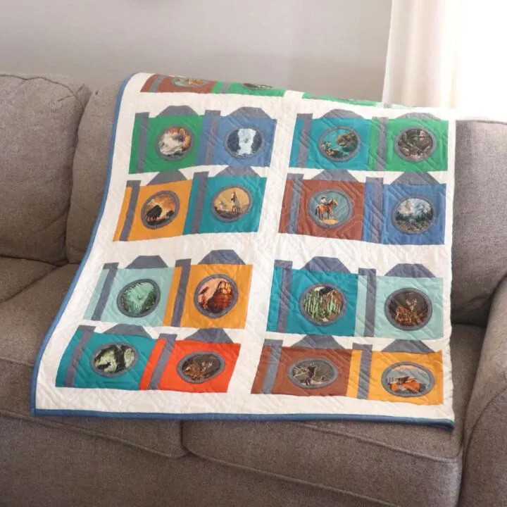 GO! Family Vacay Throw Quilt Pattern by Judy Gauthier of Bungalow Quilting